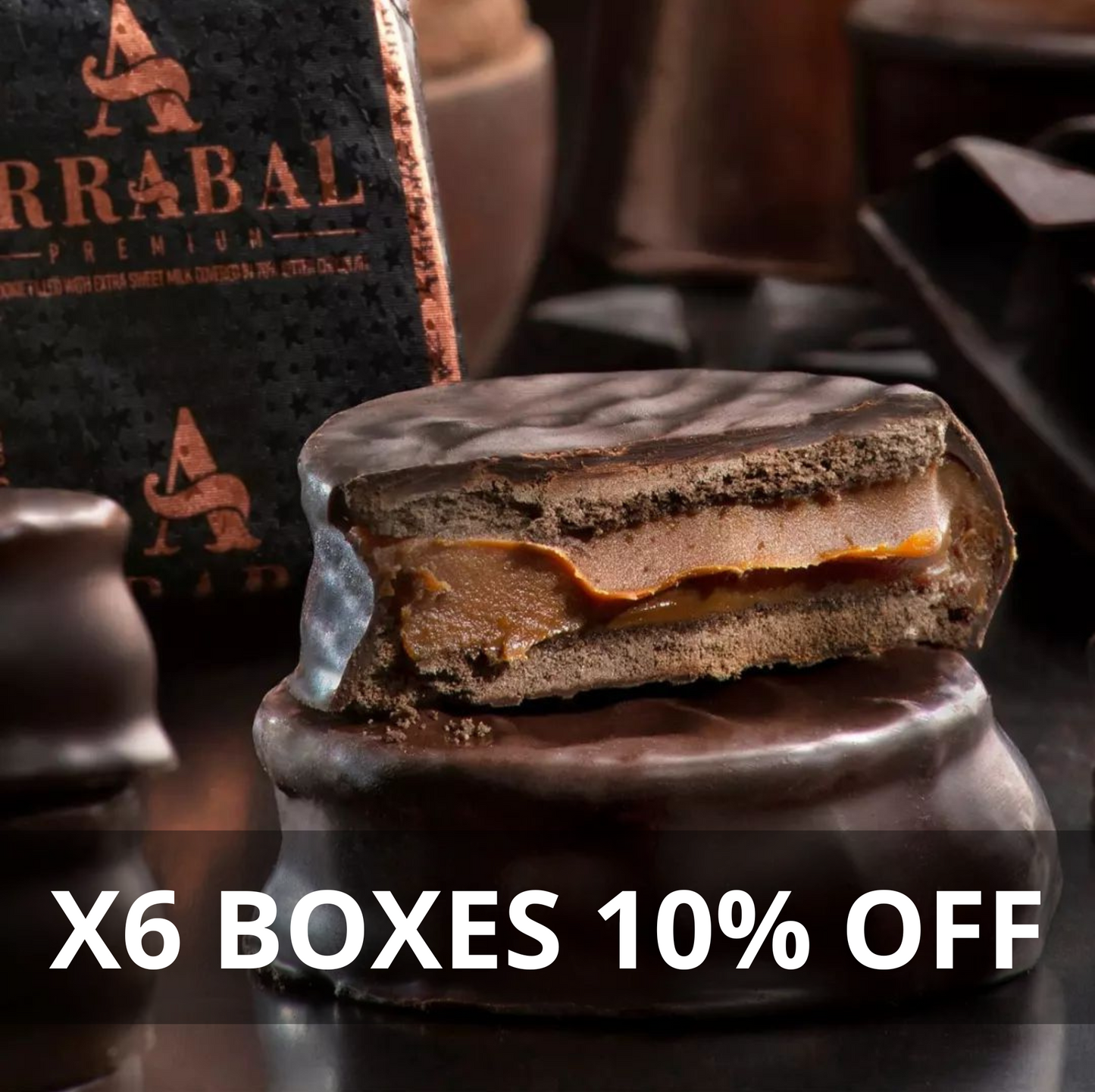 Alfajores Arrabal de Chocolate 70% Cacao (12 Alfajores)